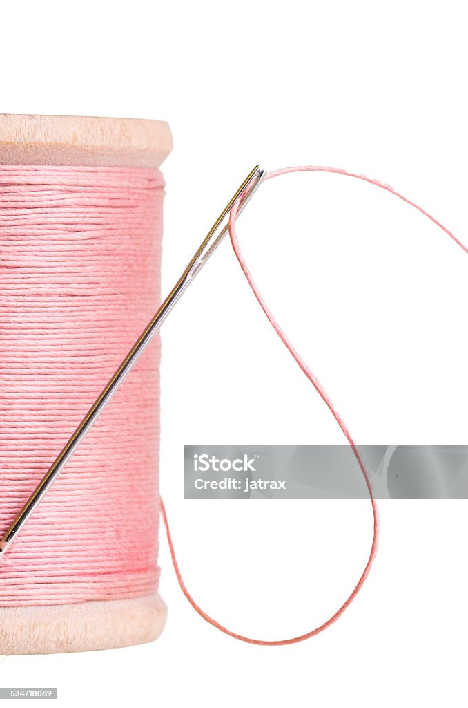 Spool Of Pink Sewing Thread Needle Stock Photo - Download Image - 2015, Art And Craft, Colors - iStock