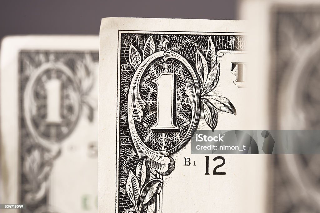 one dollar for background. Close up of one dollar for background.  2015 Stock Photo