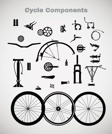A variety of cycling accessories.