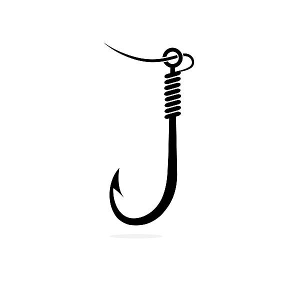fishing hook fishing hook fishing line illustrations stock illustrations