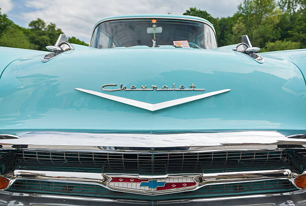 chevy bel air 1957 - collectors car front view chevrolet bel air horizontal imagens e fotografias de stock