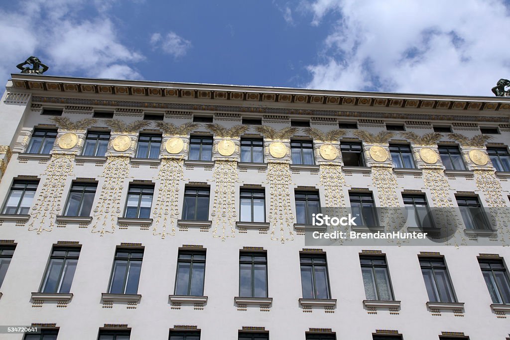 Medals The Art Nouveua style of the Majolica House near Naschmarkt in Vienna. The building was designed by Otto Wagner and built in 1899.  2015 Stock Photo