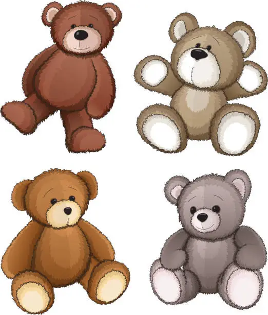 Vector illustration of Teddy bears