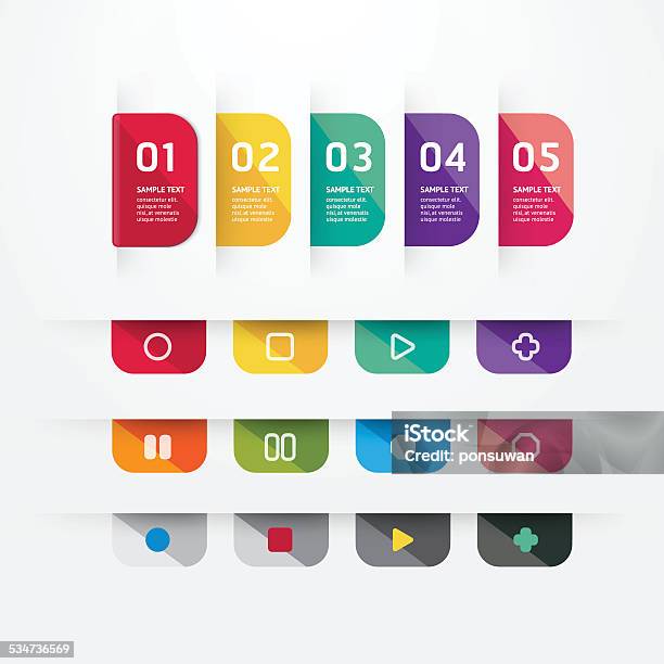 Modern Design Button Tag Blank Rectangle Labels Set Stock Illustration ...
