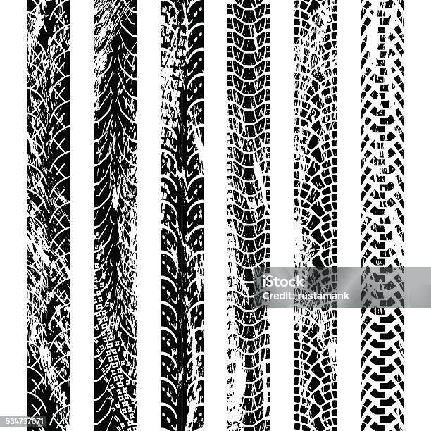 Collection Motorcycle Tire Tracks Stock Illustration - Download Image Now - Tire Track, Dirt Road, Effortless