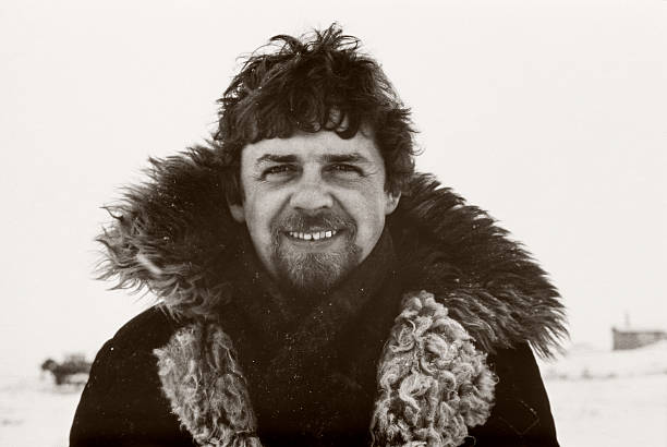 Vintage portrait of soviet gold-prospector taken in tundra on Chukchi Peninsula in 1979