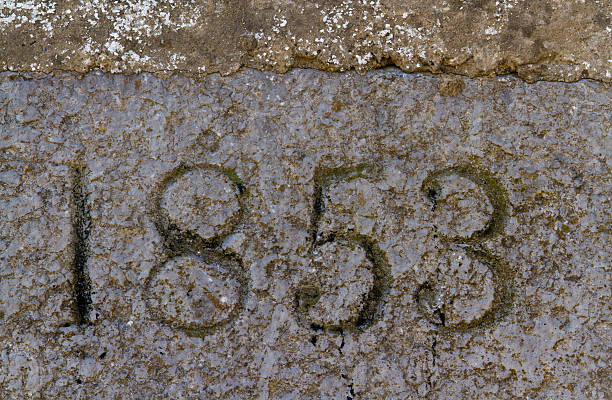 istock Eighteen Fifty Three 1853 old year stone 534737427