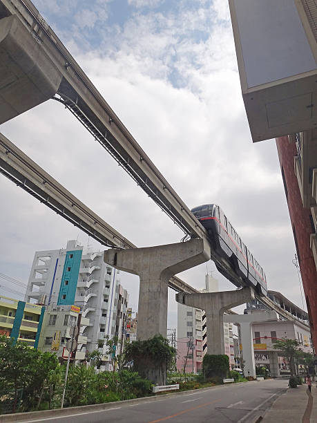 istock Naha city elevated commuter monorail train 534739027