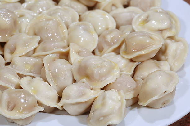 istock Hot Siberian dumplings on a white plate 534740373