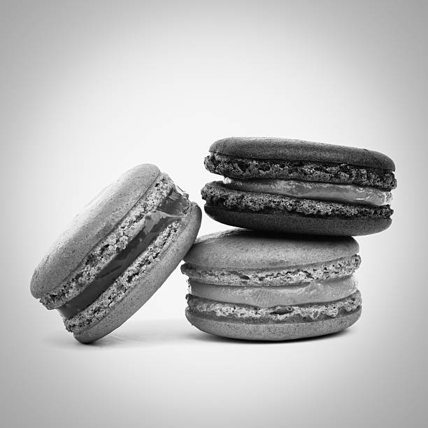 istock black and white Sweet french macarons 534741361
