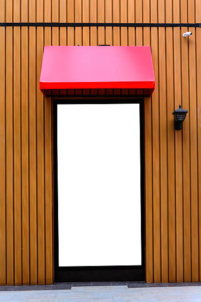 istock Red awning with wooden wall 534741871