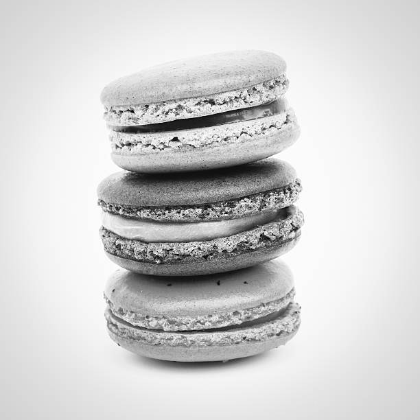 istock black and white Sweet french macarons 534743459