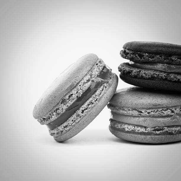 istock black and white Sweet french macarons 534743461