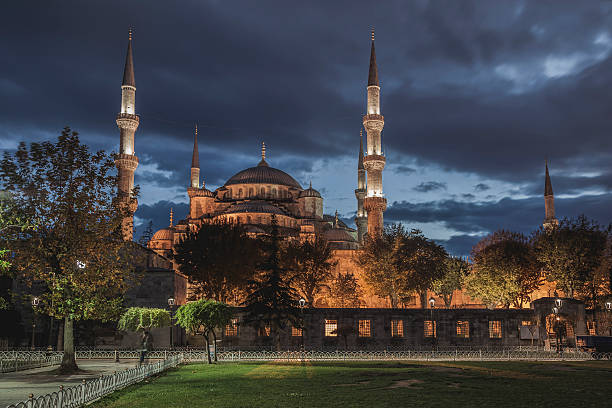 Exterior view of the famous Sultan Ahmet or Blue Mosque in Istanbul, Turkey.