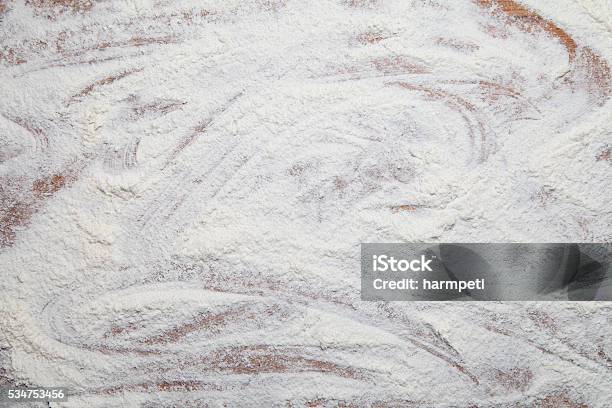 Flour Surface Stock Photo - Download Image Now - Flour, Table, Textured