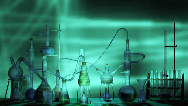 научная лаборатории - laboratory glassware laboratory alchemy chemistry стоковые фото и изображения