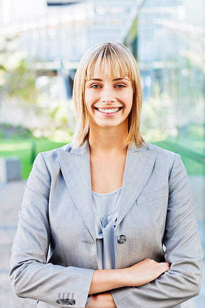 istock Blond Businesswoman Posing Outside 534763107