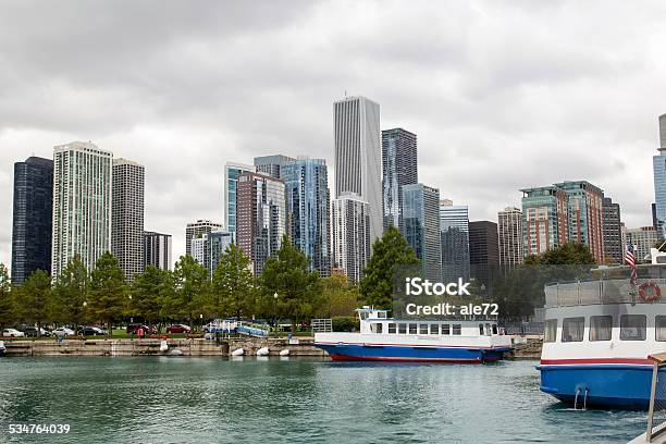 Usa Illinois Chicago Skyline Stock Photo - Download Image Now - 2015, Architecture, Autumn