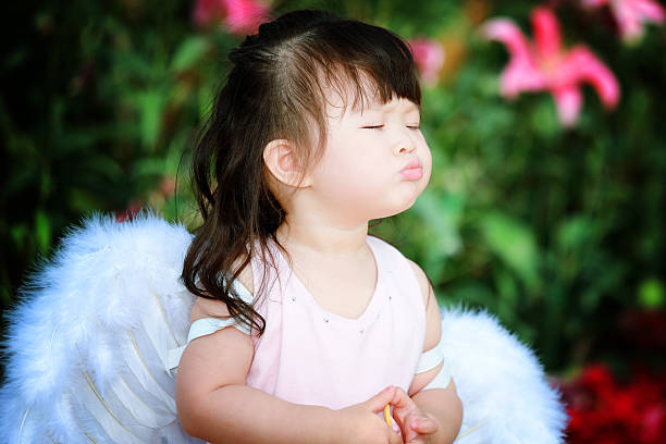 Little fairy in flower field