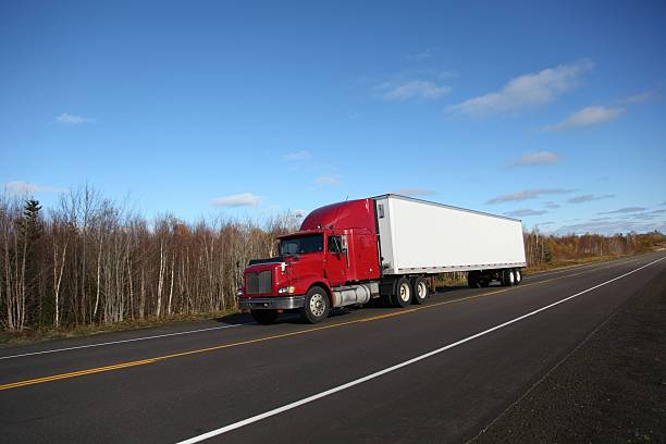 istock Semi truck on a highway 534783047