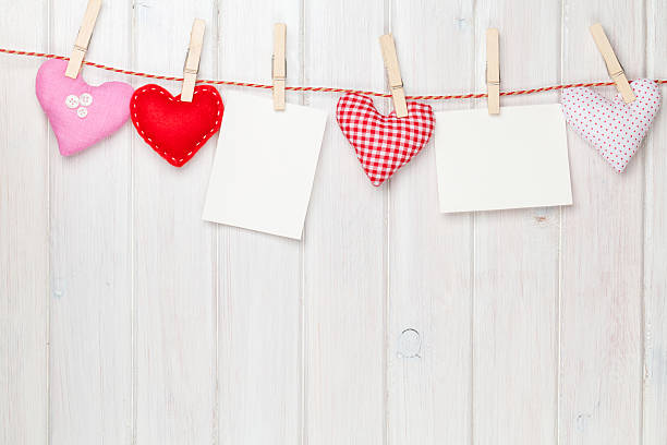 istock Photo frames and valentines toy hearts 534784423