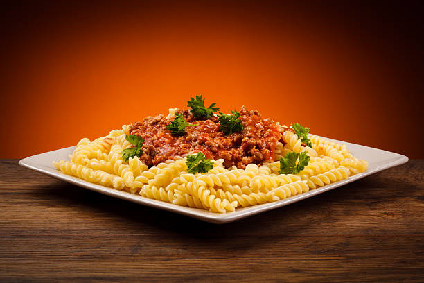 Pasta with meat and vegetables