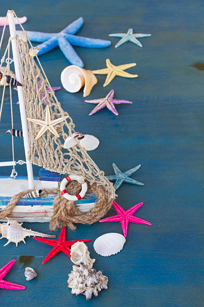 istock Seashells,  starfish and boat 534787181