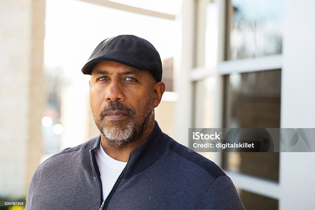 African American Man African American Man with a pensive look. Contemplation Stock Photo