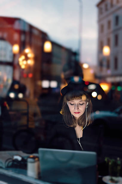 istock Woman working from Cafe Late at Night 534789429