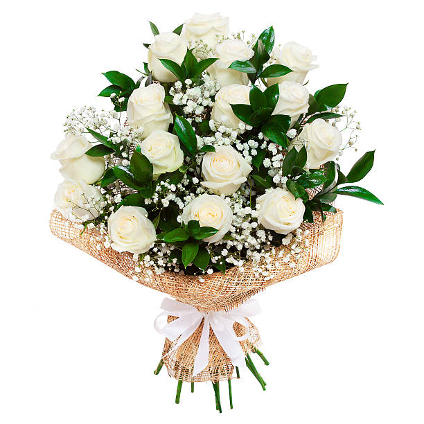 istock White roses bouquet isolated 534789447