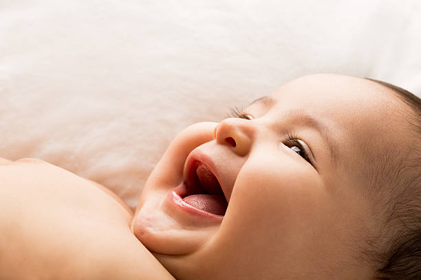 istock Cute baby girl on bed 534798649