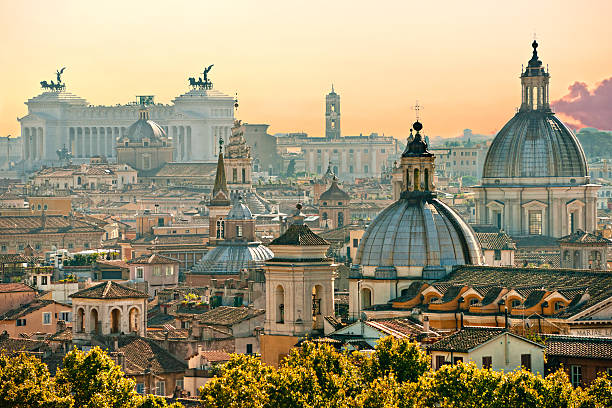 Rome, Italy. View of  Rome from Castel Sant'Angelo, Italy. holy site stock pictures, royalty-free photos & images