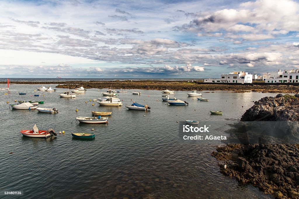 Lanzarote, Canary Islands, Spain The small port of Orzola, the northernmost village on the island of Lanzarote. 2015 Stock Photo