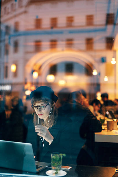 istock Woman working from Cafe with Free WiFi 534801355