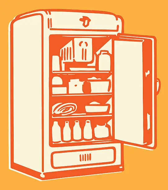 Vector illustration of Full Refrigerator