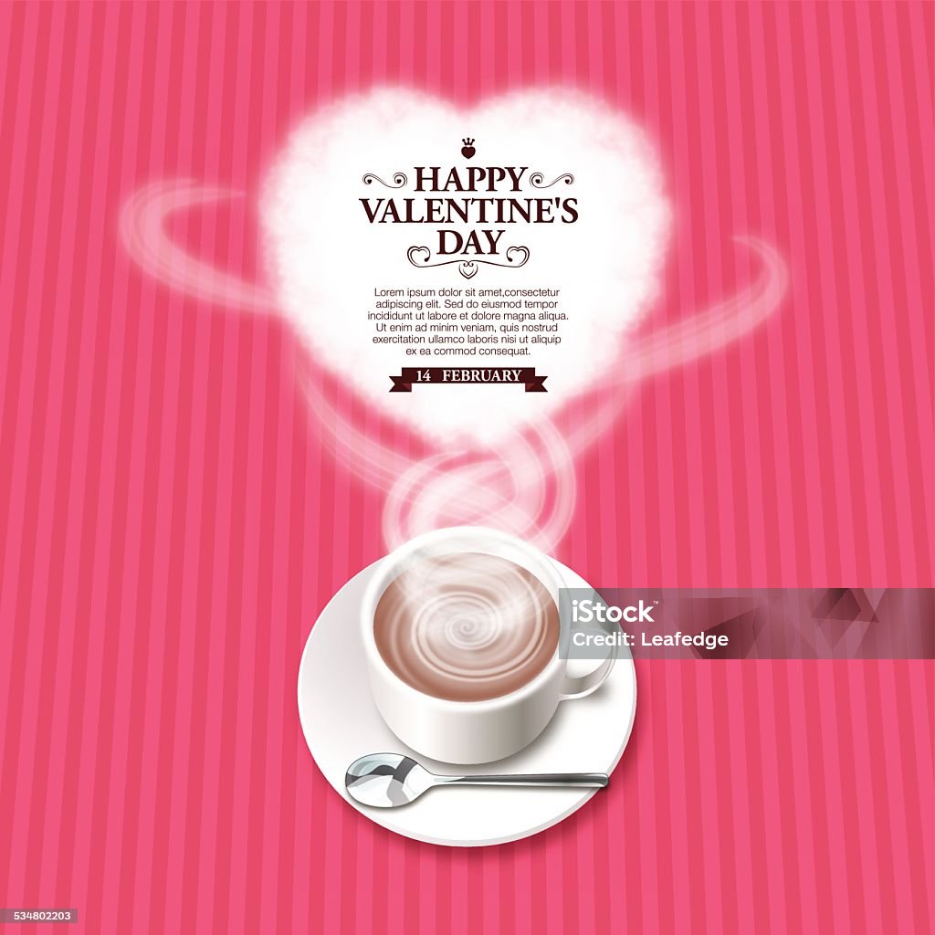 Valentine's Day background[Steam of Heart from the hot chocolate] This illustration is a background of "Steam of Heart". Milk stock vector