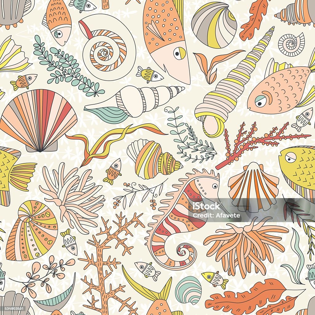 Sea Pattern Fish Pattern Ocean Pattern Stock Illustration - Download Image Now - Sea, Pattern ...