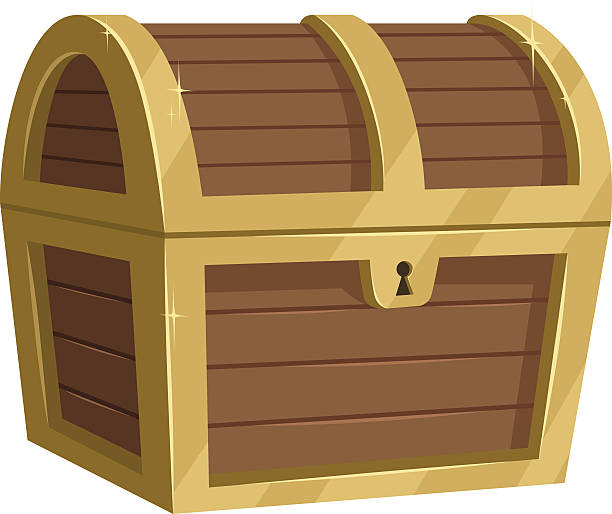 Treasure Chest Cartoon A vector cartoon of a treasure chest chest stock illustrations