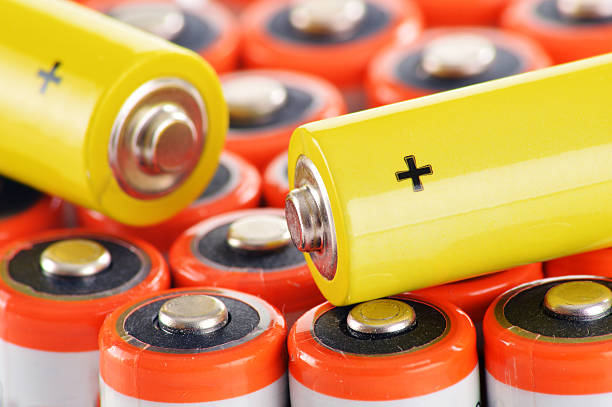 istock Composition with alkaline batteries. Chemical waste 534805487