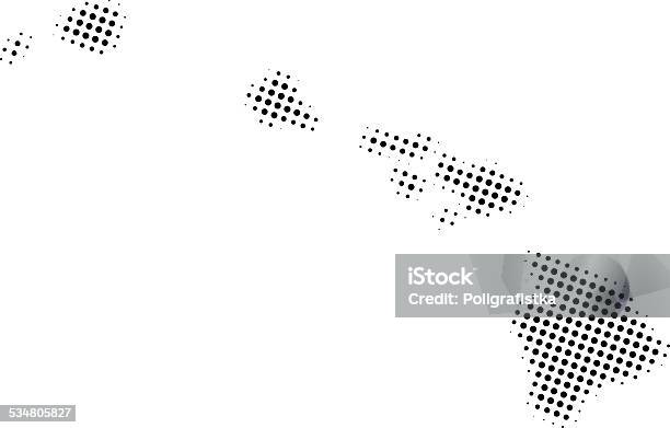 Dotted Vector Map Of Hawaii Stock Illustration - Download Image Now - 2015, Big Island - Hawaii Islands, Black And White