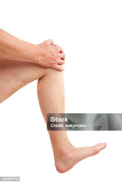 Knie Schmerzen Stockfoto und mehr Bilder von Weißer Hintergrund - Weißer Hintergrund, Männer, Alternative Behandlungsmethode