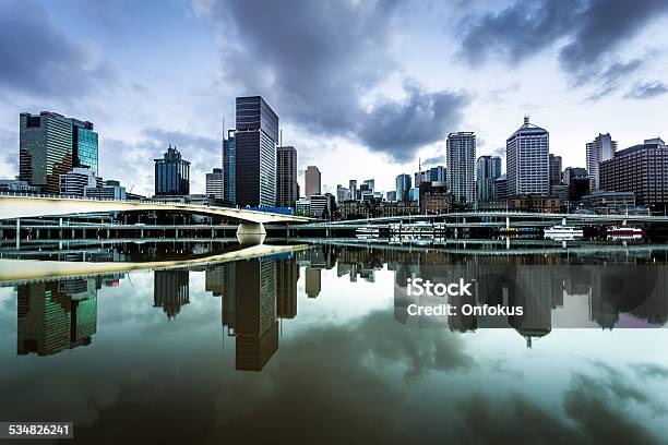 City Of Brisbane At Sunset Australia Stock Photo - Download Image Now - Brisbane, Story Bridge, City