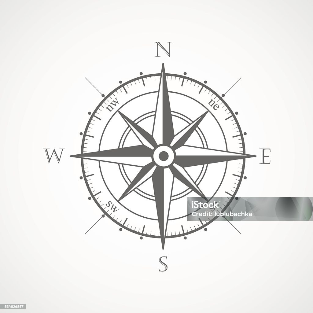 Black wind rose isolated vector illustration Black wind rose isolated illustration Navigational Compass stock vector