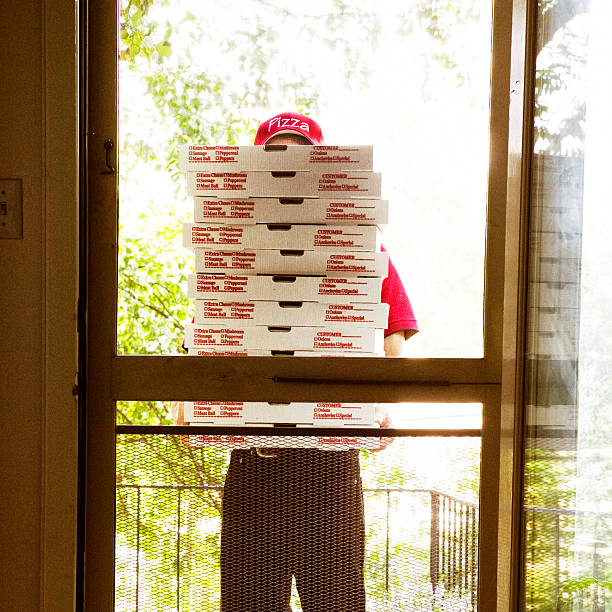 Pizza Delivery Person stock photo