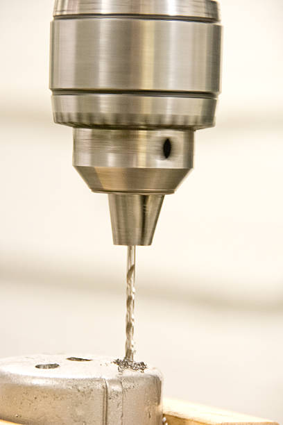 istock Close up motion blur of drill in machine shop 534828757