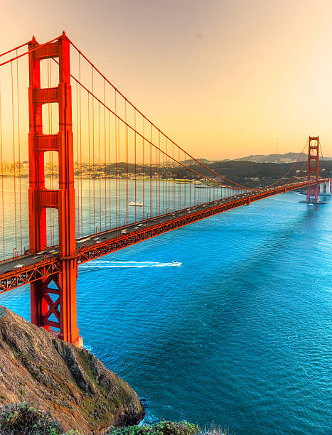 golden gate bridge, san francisco, kalifornien, usa. - golden gate bridge san francisco county san francisco bay bay stock-fotos und bilder