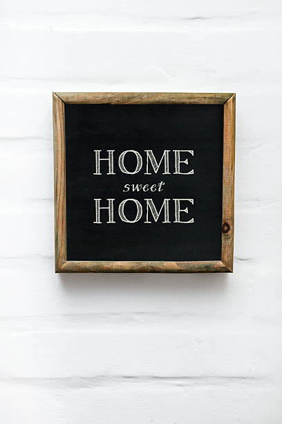 istock motivational blackboard on brick wall HOME SWEET HOME 534829307