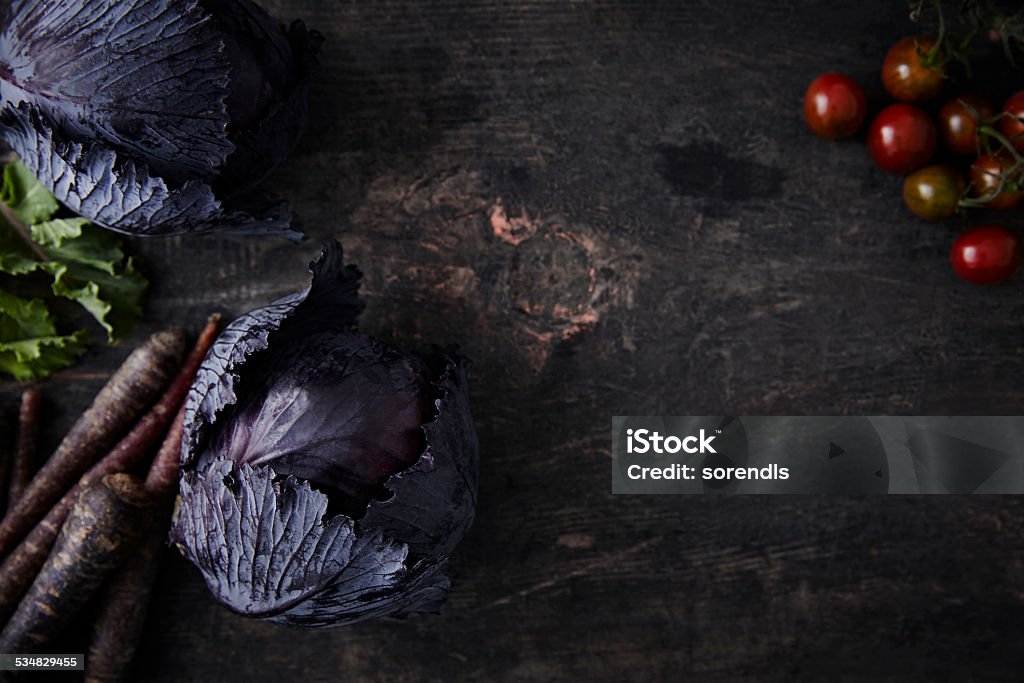 Gemüse Serie-Red cabbage - Lizenzfrei Dunkel Stock-Foto
