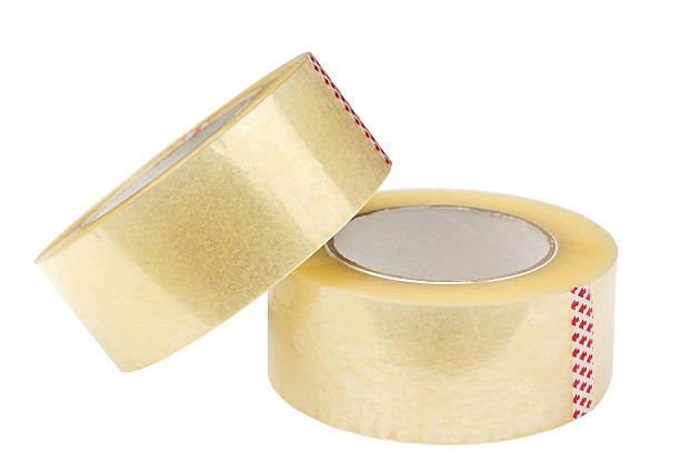 Two rolls of adhesive tape. stock photo