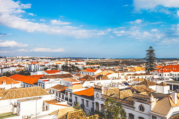 View to town on a sunny day.